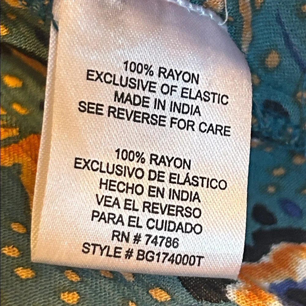 Patrons of Peace Teal and Orange Front Tie Blouse - Picture 9 of 11